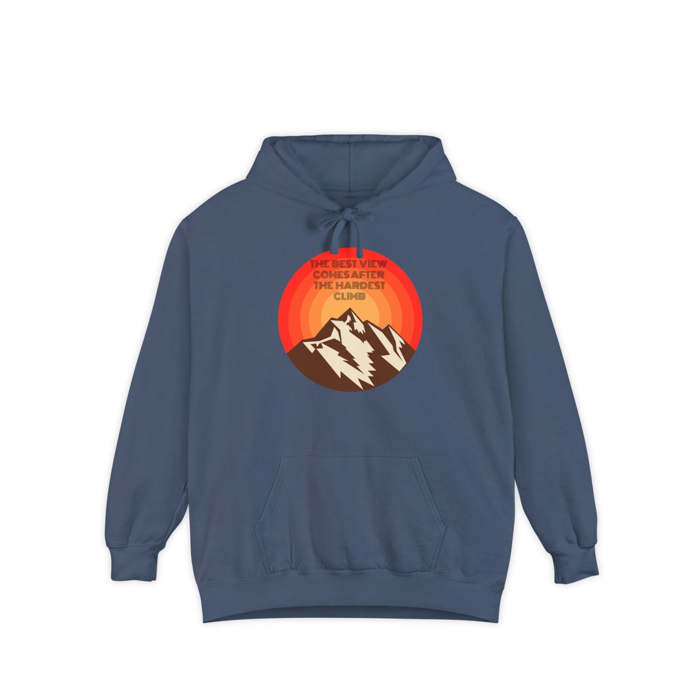 Adventure Awaits Hoodie - Unisex Garment-Dyed with Mountain Design